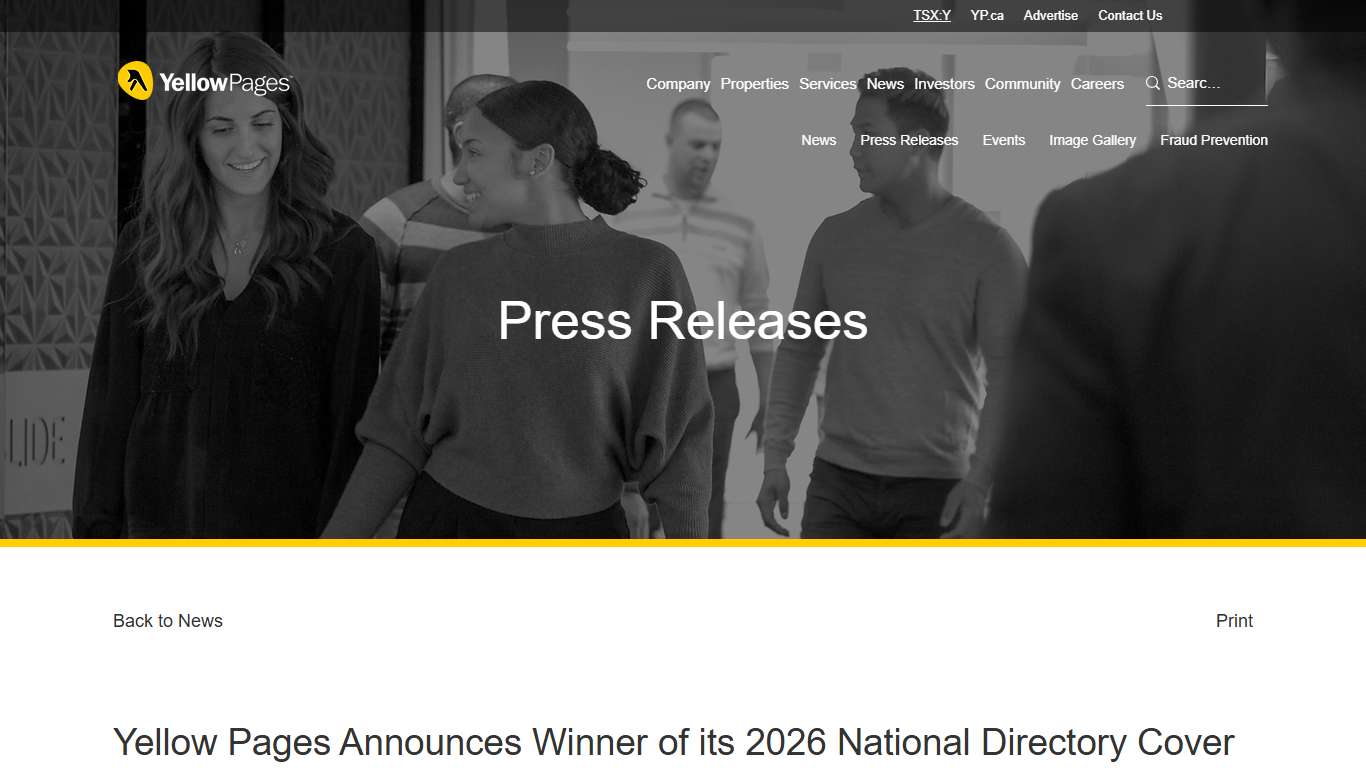 Yellow Pages Announces Winner of its 2026 National Directory Cover Competition | YP Corporate Live